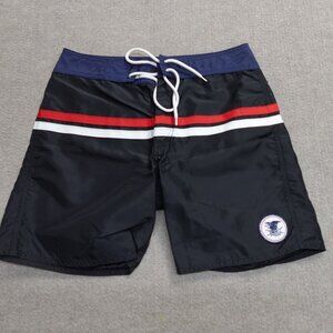 Freedom Artists Swim Shorts 30 Black Nylon 7" Made in USA